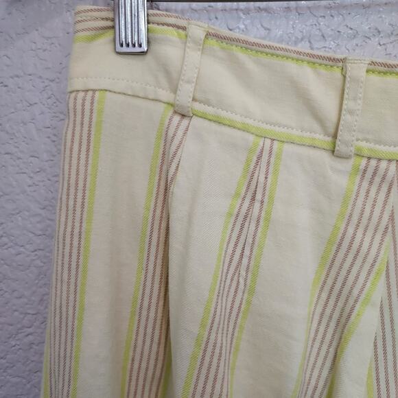Maeve by Anthro Yellow Wide Leg Cropped Pants Size 6 - Picture 10 of 13